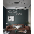 Czarna lampa ring LED L136 z pilotem