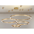 Duża lampa sufitowa Ring złota 120cm 240watt L155 z bliska
