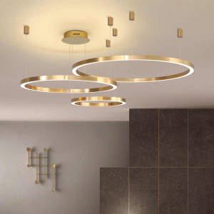 lampa sufitowa LED ring złota 80 cm 127W model L138 – zdjęcie 1