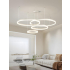 Duża lampa wisząca ring biała 100cm 197Watt L139 w salonie