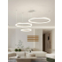 Duża lampa wisząca ring biała 80cm 114Watt L140 w salonie