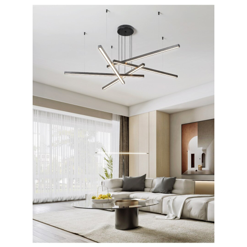 Lampa sufitowa czarna 140cm 67Watt L144 do salonu