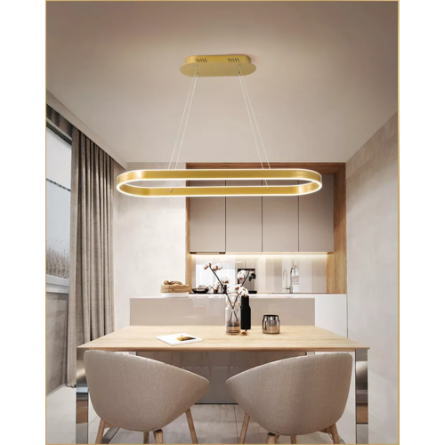 Lampa OVAL wisząca złota 80cm 63Watt L146 nowoczesna