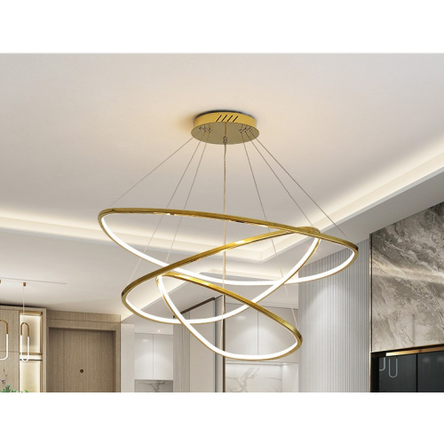 Złota lampa sufitowa LED 80x60x40cm 91W L147