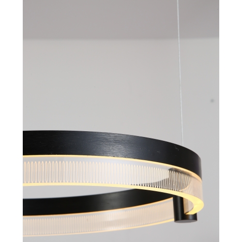 Wisząca lampa sufitowa ring czarna 80cm 127Watt L150