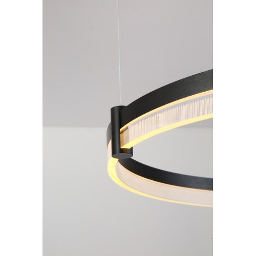 Wisząca lampa sufitowa ring czarna 80cm 127Watt L150