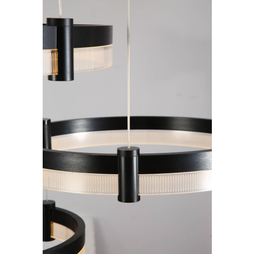 Wisząca lampa sufitowa ring czarna 80cm 127W L150 kolor