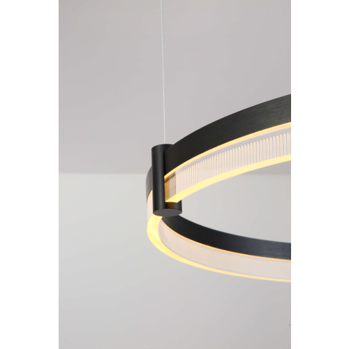 Wisząca lampa sufitowa ring czarna 80cm 127Watt L150