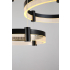 Wisząca lampa sufitowa ring czarna 80cm 127W L150 detale