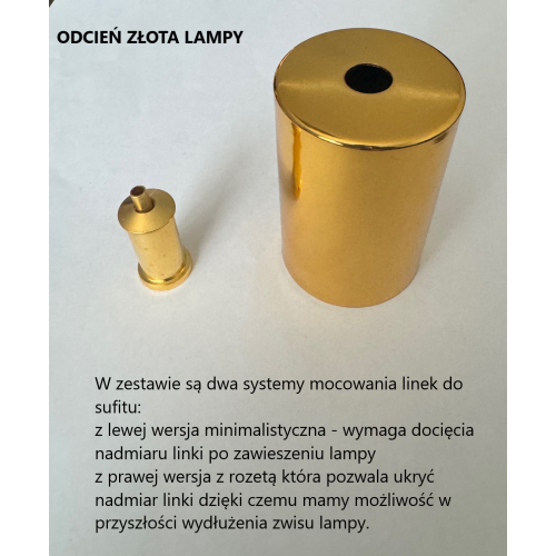 Duża lampa wisząca ring złota 70cm 158Watt L158 - detal