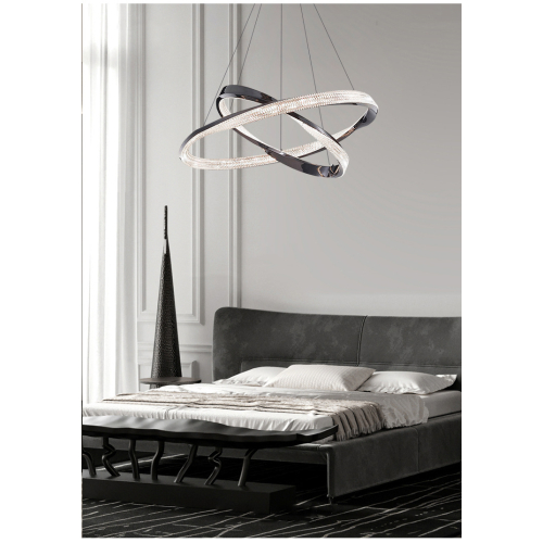 Lampa sufitowa tytanowa LED 80x60cm 98Wat L160 - nad wyspę