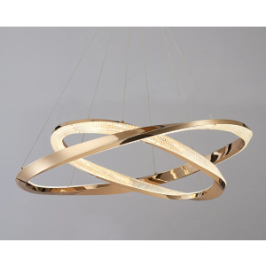złota lampa sufitowa LED 60x40 cm z pilotem L162