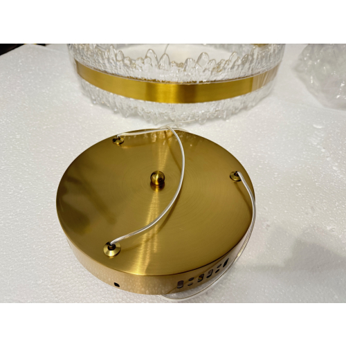 Złota lampa sufitowa z pilotem 80x60x40cm 360Watt L179