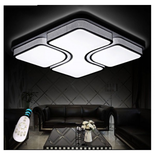 Plafon LED z pilotem Czarny 86,5x86,5cm  - P001B