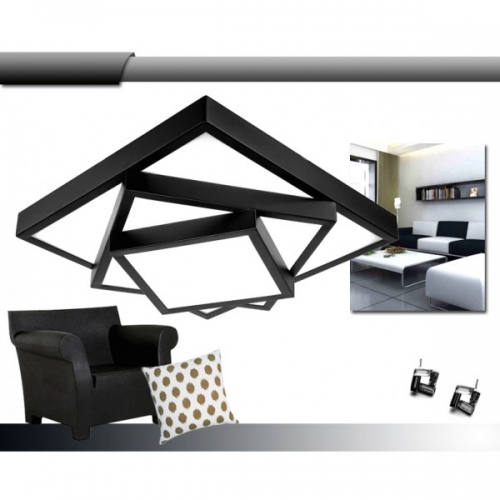 Plafon LED CZARNY  76x76cm  60Watt - P078