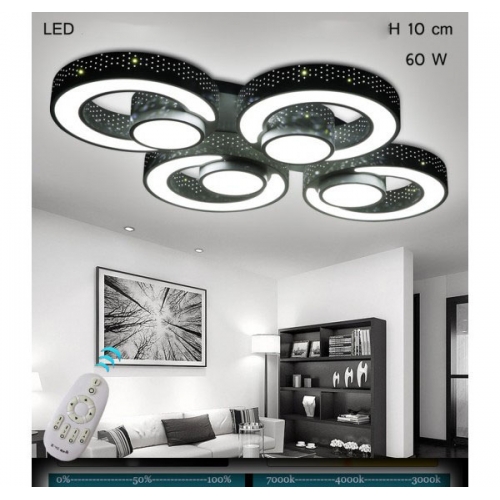 Plafon LED czarny z pilotem - P090