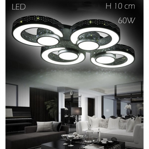 Plafon LED czarny z pilotem - P090