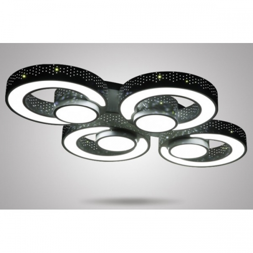 Plafon LED czarny z pilotem - P090