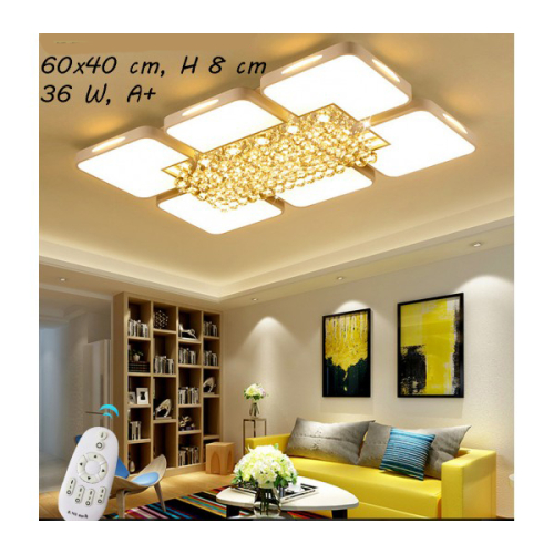 Plafon LED z pilotem 60x40cm 36Watt - P117