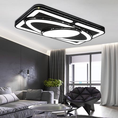 Plafon LED duży czarny  80x60cm 88Watt z pilotem P122B