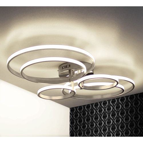 Srebrny plafon LED 90x64cm 3000K 52Watt - P145