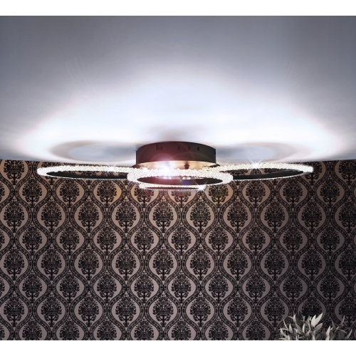 Czarny plafon LED z pierścieniami 60cm  - P151