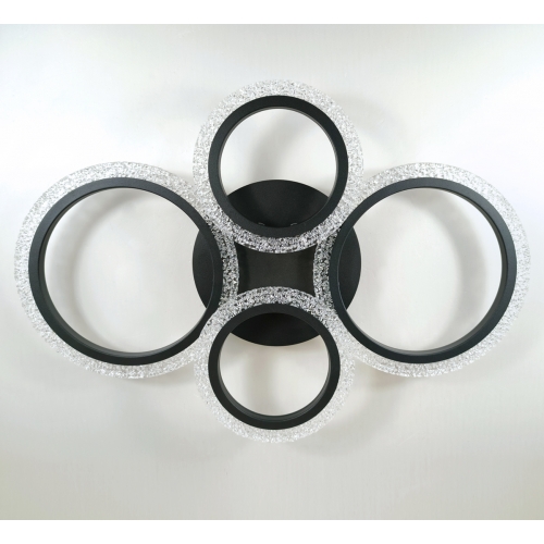 Czarny plafon LED z pierścieniami 60cm  - P151