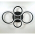 Czarny plafon LED z pierścieniami 60cm  - P151