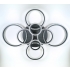 Czarny plafon LED z pierścieniami 105cm  - P152