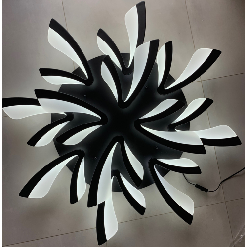 Plafon LED SŁONECZNIK z pilotem Czarny 110cm 144W P222