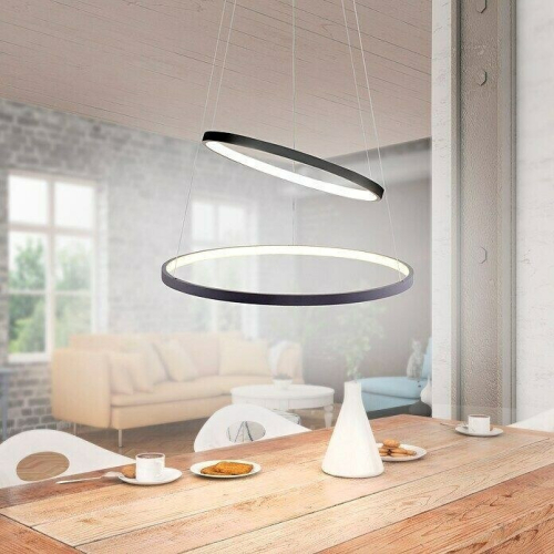 Czarna lampa sufitowa Ring LED 60x40 nad wyspę