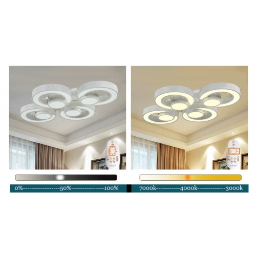 Lampa sufitowa LED na pilota - Plafon 89x66cm 60Watt