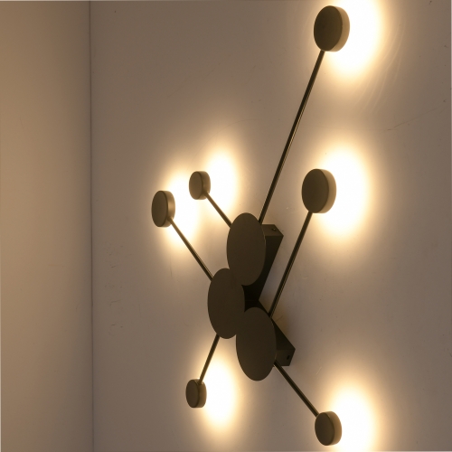 Lampa ścienna CLEX - 6 LED czarna 89 cm