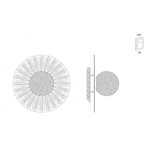 Lampa ścienna SUN M złota 35 cm