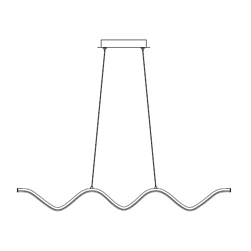 Lampa wisząca ZIGZAG LED czarna 90 cm