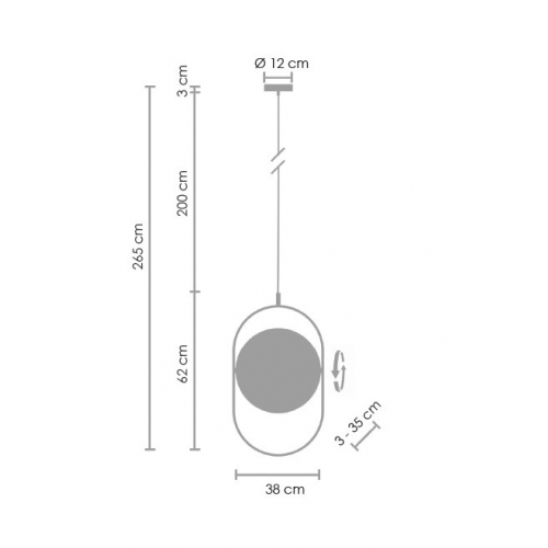 Lampa wisząca ELIPSE L LED czarna 65 cm