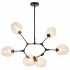 Lampa wisząca MODERN ORCHID-6 bursztynowo czarna 130 cm