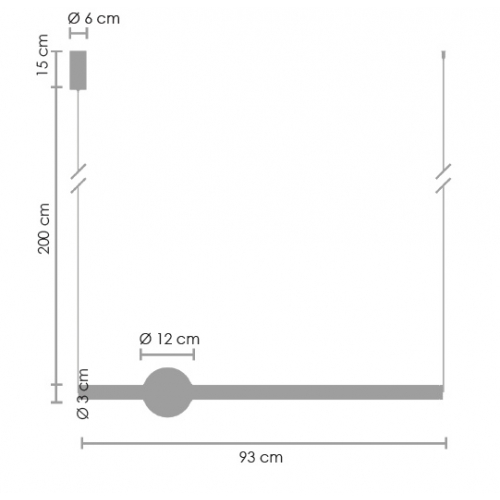 Lampa wisząca O-LINE LED 93 cm mosiądz