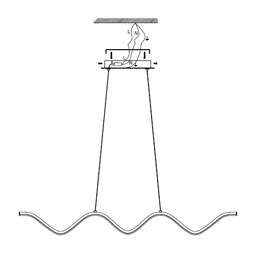 Lampa wisząca ZIGZAG LED czarna 90 cm