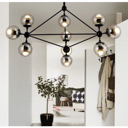Lampa wisząca ASTRIFERO-10 bursztynowo czarna 90 cm