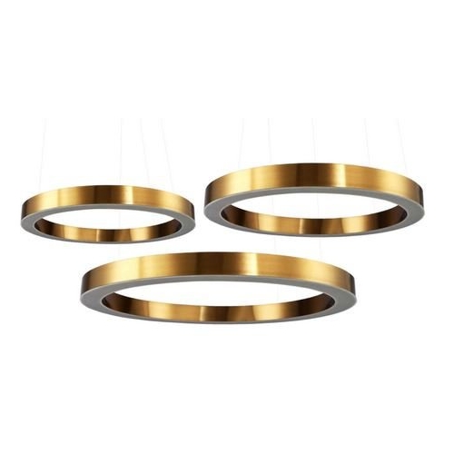 Lampa wisząca CIRCLE 40+60+80 LED mosiądz na 1 podsufitce