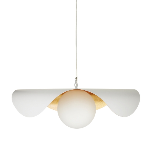 Lampa wisząca ENZO biało złota 60 cm