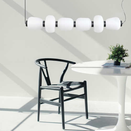 Lampa wisząca BRILLA-6 LED biało-czarna 125 cm