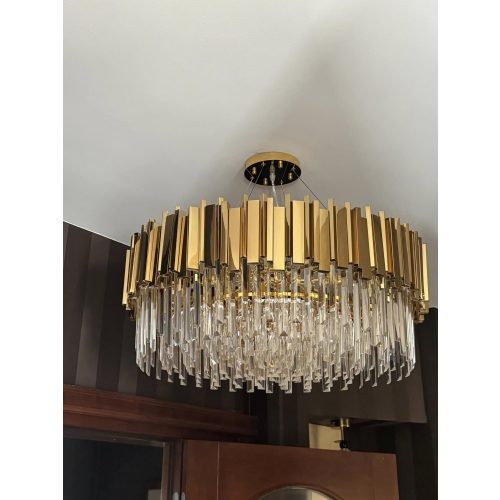 Luksusowy złoty żyrandol kryształowy 80cm - K504