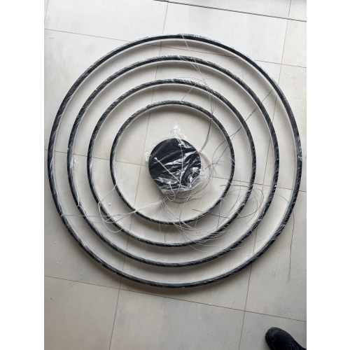Duża lampa wisząca ring czarna 120cm 254Watt L141-B