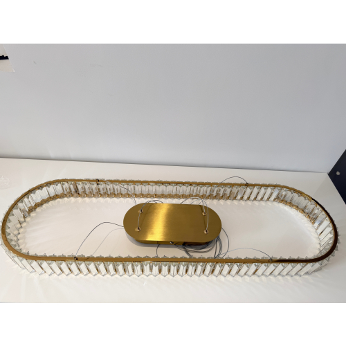 Złota lampa kryształowa wisząca do jadalni - 100cm 65watt - K330