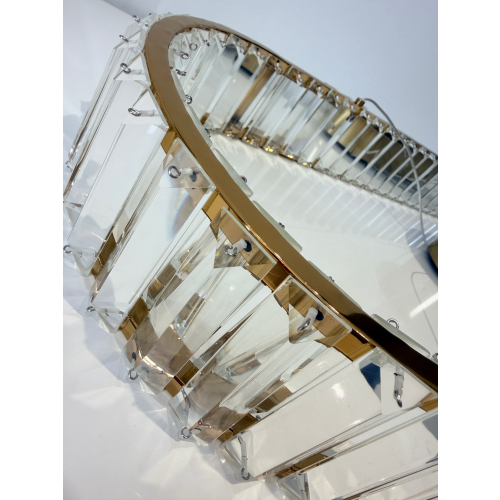 Złota lampa kryształowa wisząca do jadalni - 100cm 65watt - K330