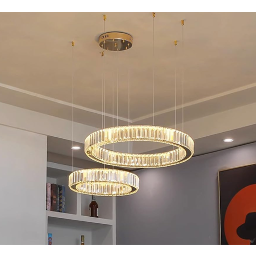 Lampa kryształowa złota LED 80x60 98Watt L175