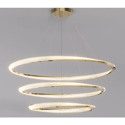 złota lampa LED sufitowa L167 – widok z przodu