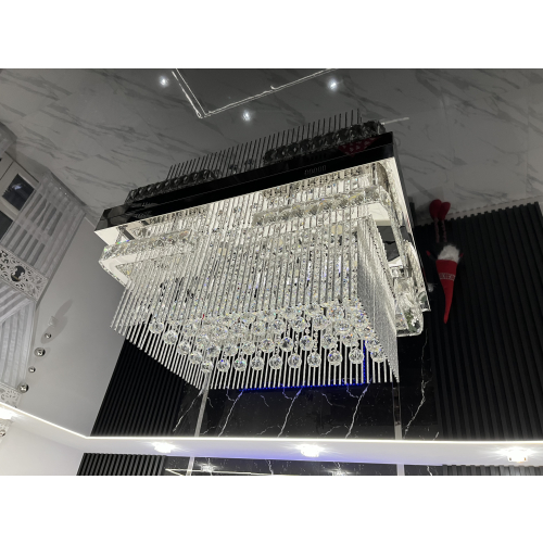 Plafon kryształowy z pilotem 80x60cm 64Watt K200